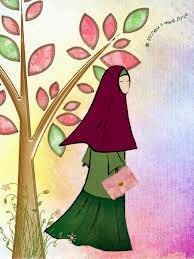 jilbab cantik muslimah kartun
